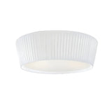 Bedroom Ivory Fabric Drum Flush Mount Ceiling Light Image - 5