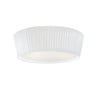 Bedroom Ivory Fabric Drum Flush Mount Ceiling Light Image - 5