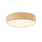 Bedroom Ivory Fabric Drum Flush Mount Ceiling Light Image - 6