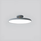 Bedroom Khaki Circular Semi-Flush Mount Ceiling Light Image - 10