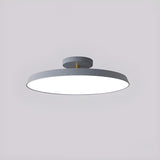 Bedroom Khaki Circular Semi-Flush Mount Ceiling Light Image - 11