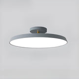 Bedroom Khaki Circular Semi-Flush Mount Ceiling Light Image - 12