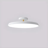 Bedroom Khaki Circular Semi-Flush Mount Ceiling Light Image - 18