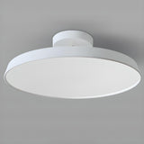 Bedroom Khaki Circular Semi-Flush Mount Ceiling Light Image - 20