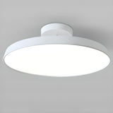 Bedroom Khaki Circular Semi-Flush Mount Ceiling Light Image - 22