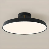 Bedroom Khaki Circular Semi-Flush Mount Ceiling Light Image - 23