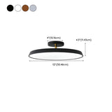 Bedroom Khaki Circular Semi-Flush Mount Ceiling Light #size