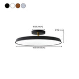 Bedroom Khaki Circular Semi-Flush Mount Ceiling Light Image - 27