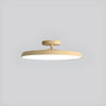 Bedroom Khaki Circular Semi-Flush Mount Ceiling Light Image - 3