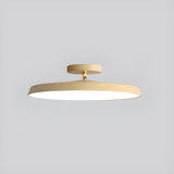 Bedroom Khaki Circular Semi-Flush Mount Ceiling Light Image - 6