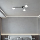 Bedroom Large Sputnik Ball Semi-Flush Mount Lamp 3-Lamp Image - 1