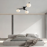 Bedroom Large Sputnik Ball Semi-Flush Mount Lamp 3-Lamp Image - 17