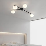 Bedroom Large Sputnik Ball Semi-Flush Mount Lamp 3-Lamp Image - 6