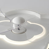 Bedroom Linear Cloud White Ceiling Fan with LED Light Image - 10