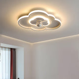 Bedroom Linear Cloud White Ceiling Fan with LED Light Image - 4