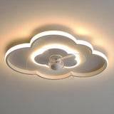 Bedroom Linear Cloud White Ceiling Fan with LED Light Image - 6