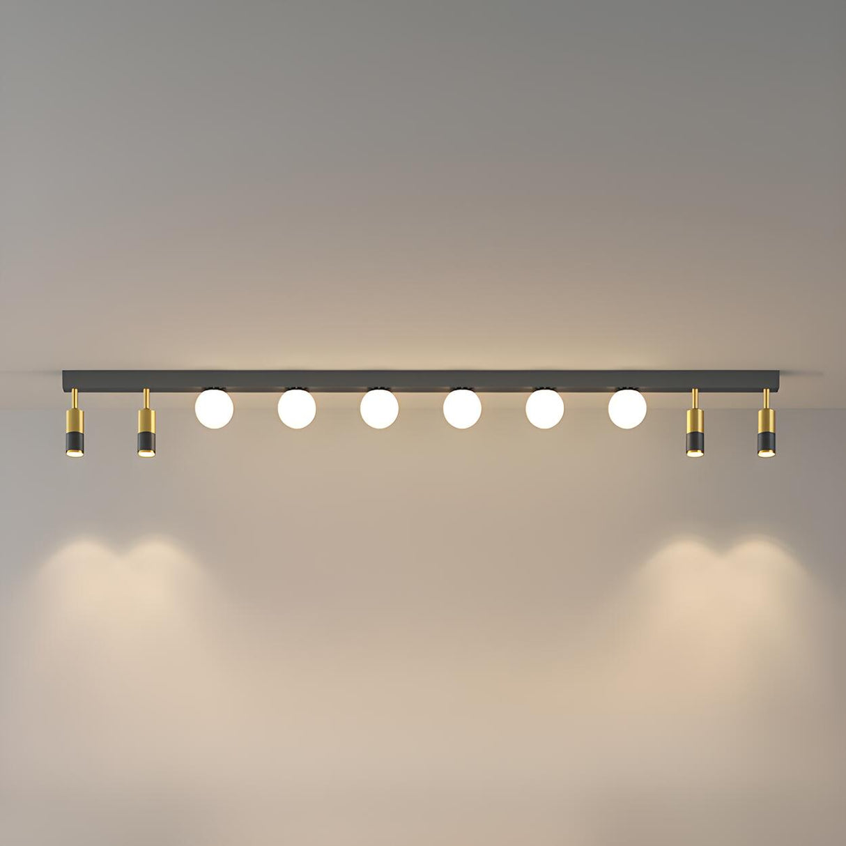 Bedroom Linear Strip Gold Flush Mount Ceiling Light Image - 13