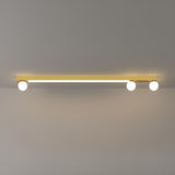 Bedroom Linear Strip Gold Flush Mount Ceiling Light Image - 16