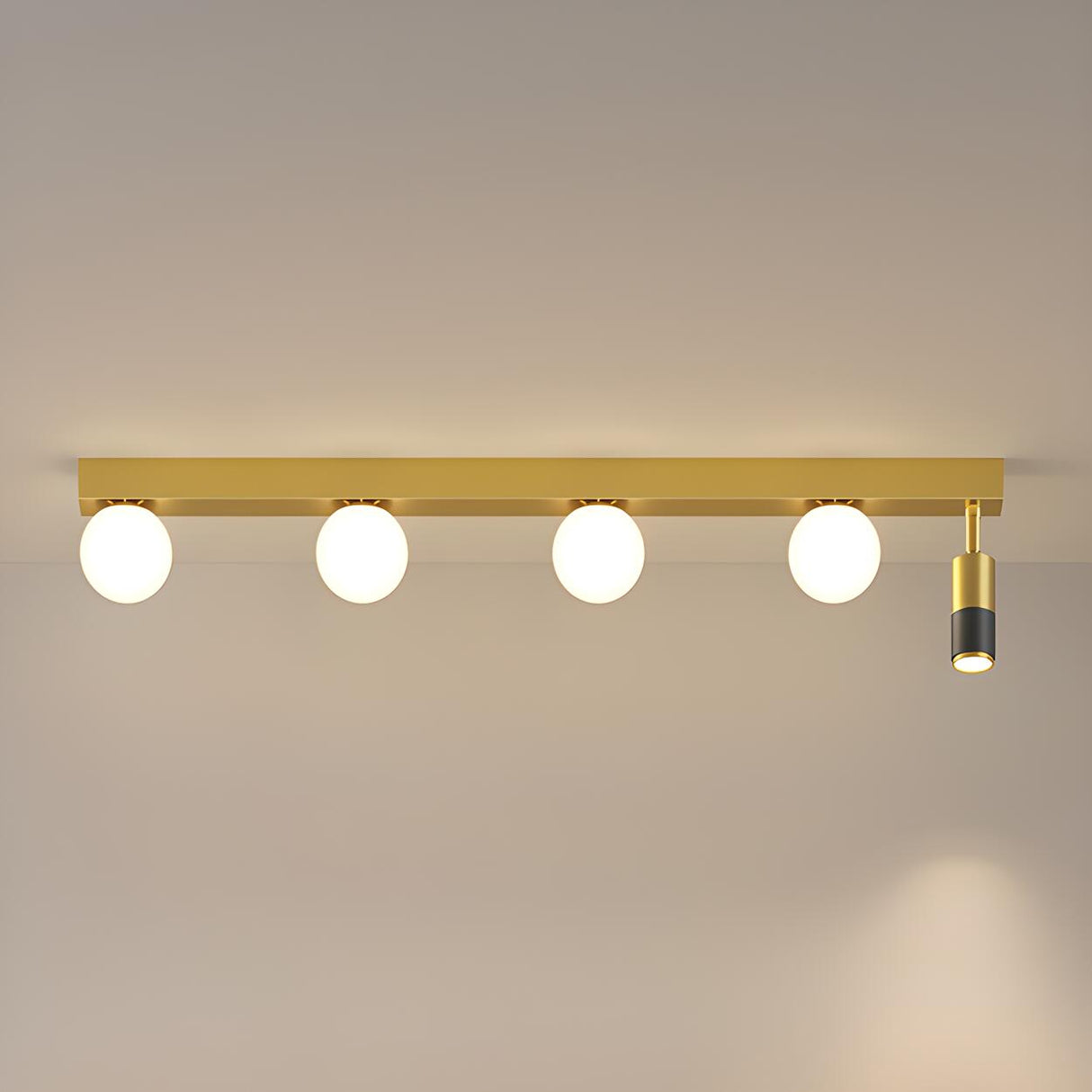 Bedroom Linear Strip Gold Flush Mount Ceiling Light Image - 18