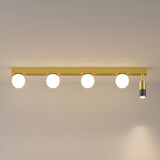 Bedroom Linear Strip Gold Flush Mount Ceiling Light Image - 18