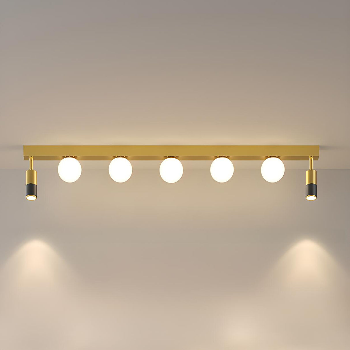 Bedroom Linear Strip Gold Flush Mount Ceiling Light Image - 19