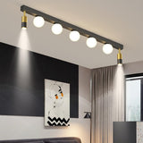 Bedroom Linear Strip Gold Flush Mount Ceiling Light Image - 2