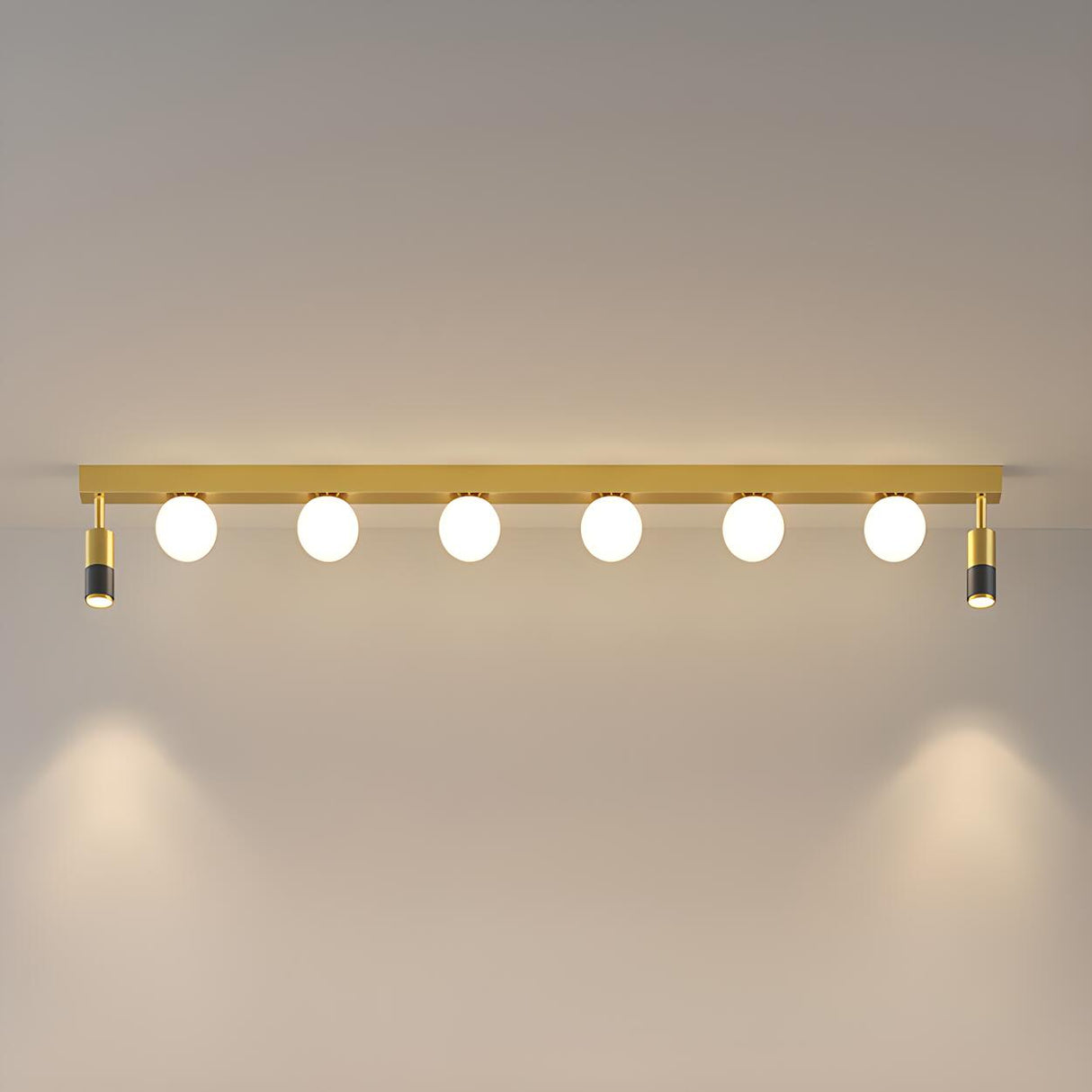 Bedroom Linear Strip Gold Flush Mount Ceiling Light Image - 20