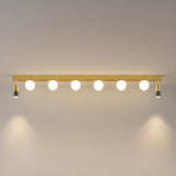 Bedroom Linear Strip Gold Flush Mount Ceiling Light Image - 20