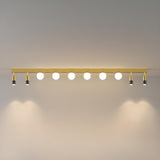 Bedroom Linear Strip Gold Flush Mount Ceiling Light Image - 21