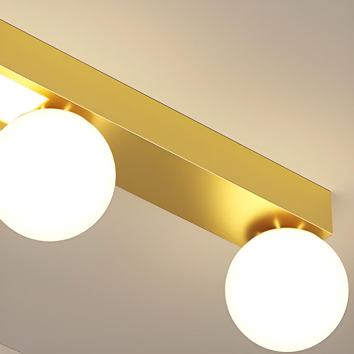 Bedroom Linear Strip Gold Flush Mount Ceiling Light Image - 25