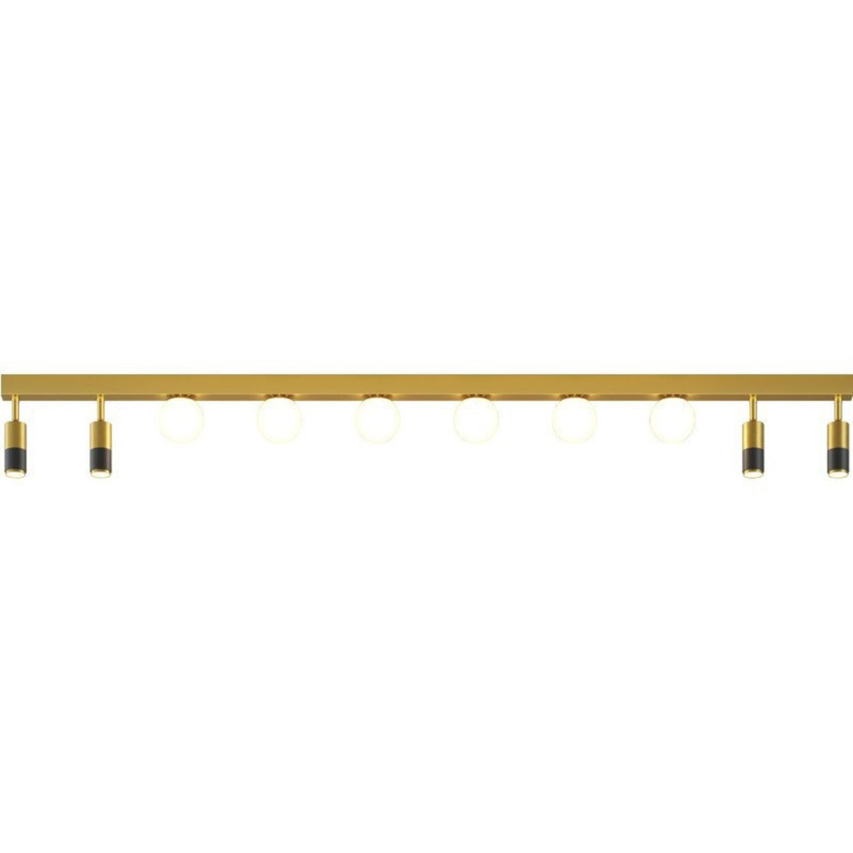 Bedroom Linear Strip Gold Flush Mount Ceiling Light Image - 5