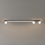 Bedroom Linear Strip Gold Flush Mount Ceiling Light Image - 8