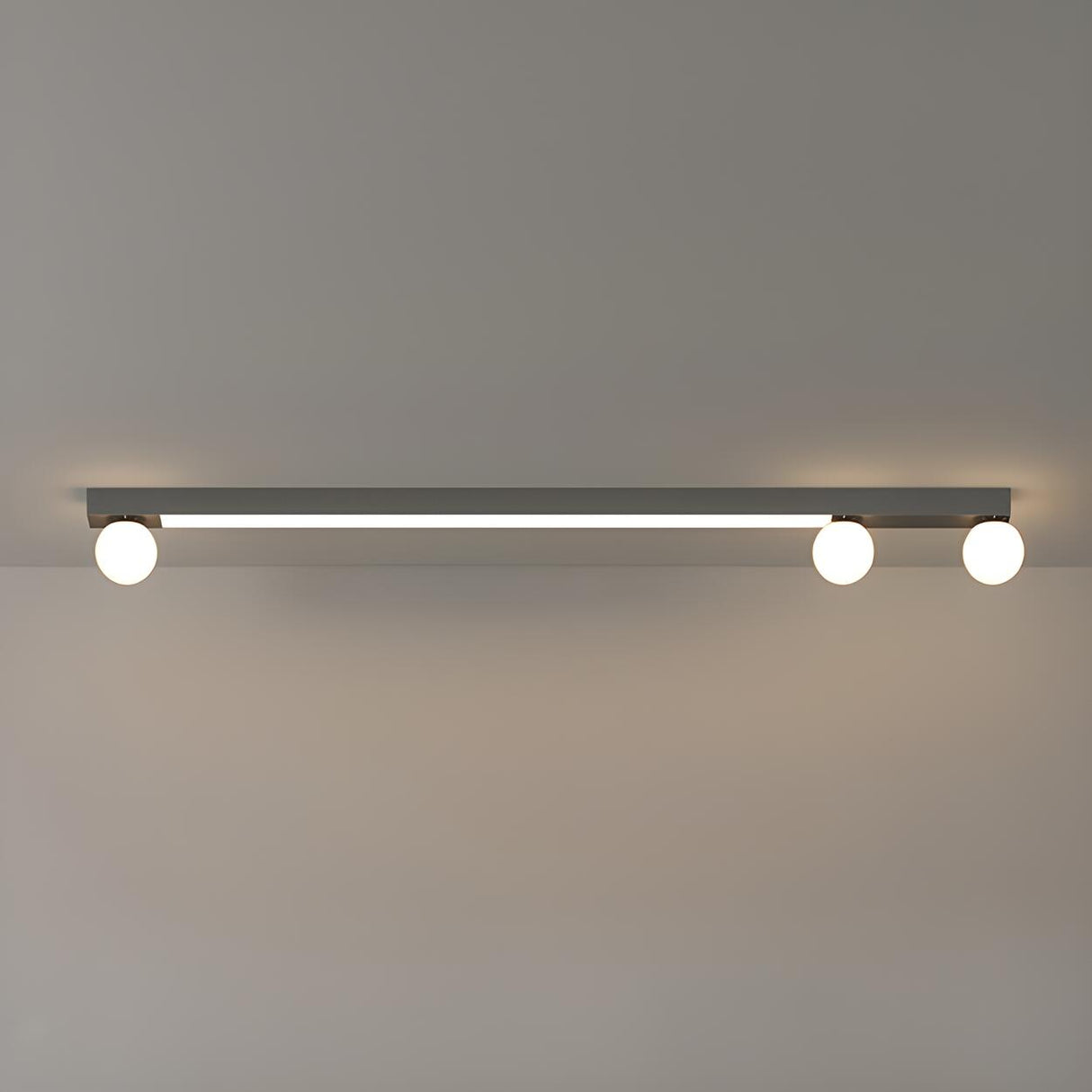 Bedroom Linear Strip Gold Flush Mount Ceiling Light Image - 9