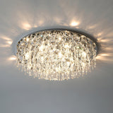 Bedroom Luxury Silver Crystal Flush Mount Ceiling Light Image - 3