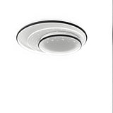 Bedroom Medium Black Round LED Flush Mount Ceiling Lamp Image - 10