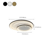 Bedroom Medium Black Round LED Flush Mount Ceiling Lamp #size