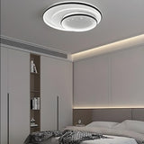 Bedroom Medium Black Round LED Flush Mount Ceiling Lamp Image - 4