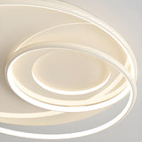 Bedroom Medium Round Wavy LED Flush Mount Ceiling Light Image - 15