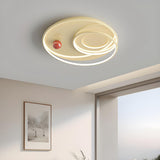 Bedroom Medium Round Wavy LED Flush Mount Ceiling Light Image - 2