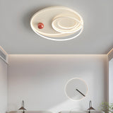 Bedroom Medium Round Wavy LED Flush Mount Ceiling Light Image - 3