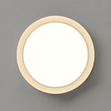 Bedroom Milk Cocoa Resin Round Wave Flush Mount Light Image - 10