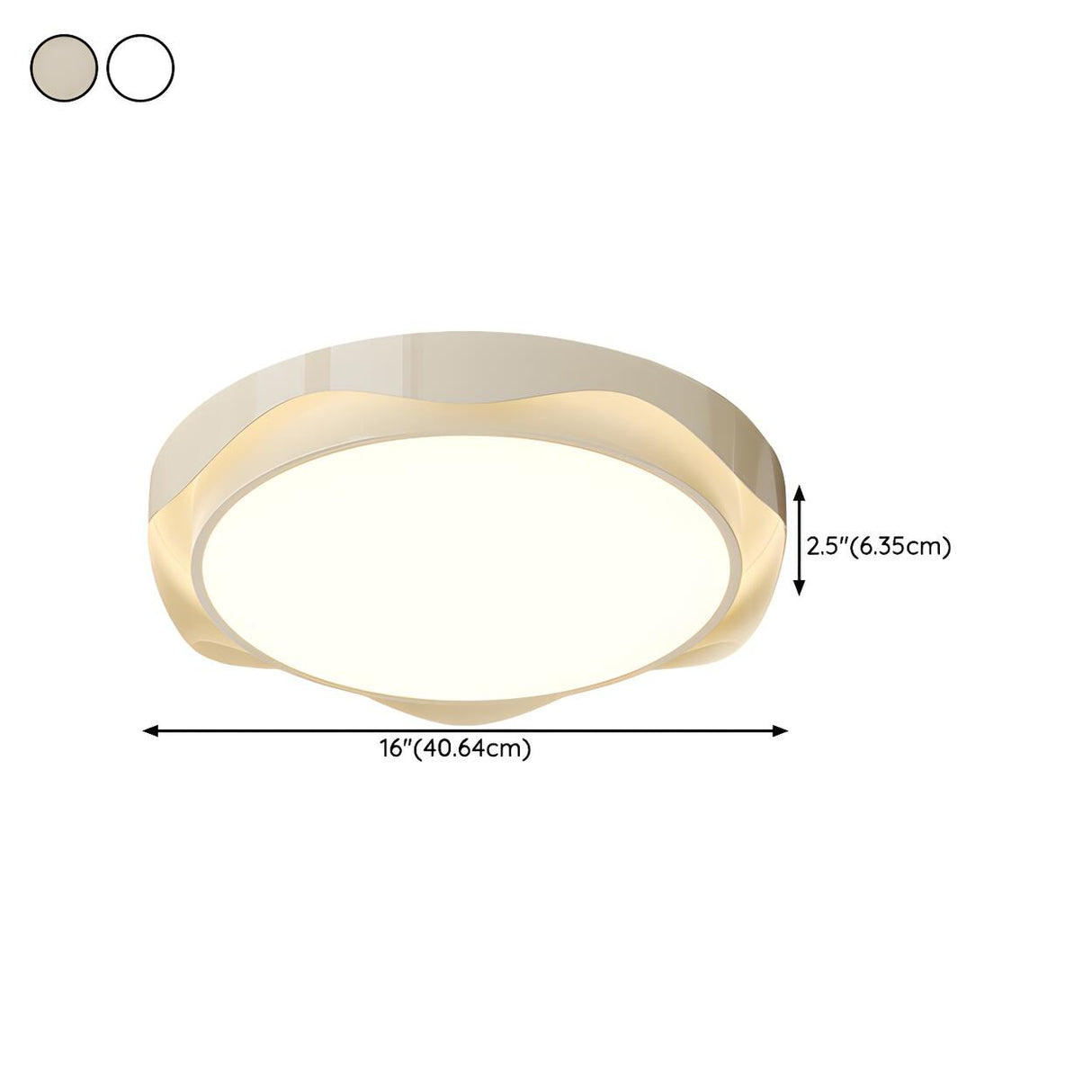 Bedroom Milk Cocoa Resin Round Wave Flush Mount Light 