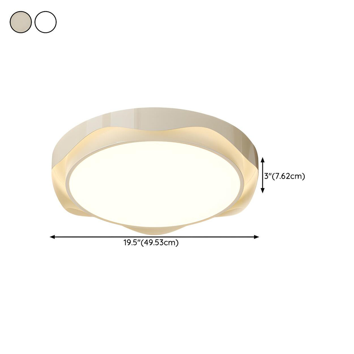 Bedroom Milk Cocoa Resin Round Wave Flush Mount Light Image - 14