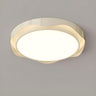 Bedroom Milk Cocoa Resin Round Wave Flush Mount Light Image - 2