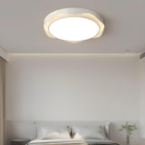 Bedroom Milk Cocoa Resin Round Wave Flush Mount Light Image - 4