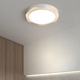 Bedroom Milk Cocoa Resin Round Wave Flush Mount Light Image - 6