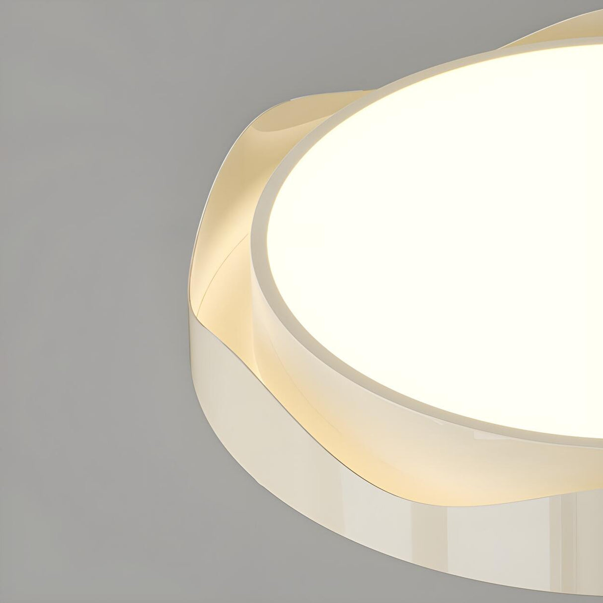 Bedroom Milk Cocoa Resin Round Wave Flush Mount Light Image - 8