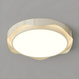 Bedroom Milk Cocoa Resin Round Wave Flush Mount Light Image - 9