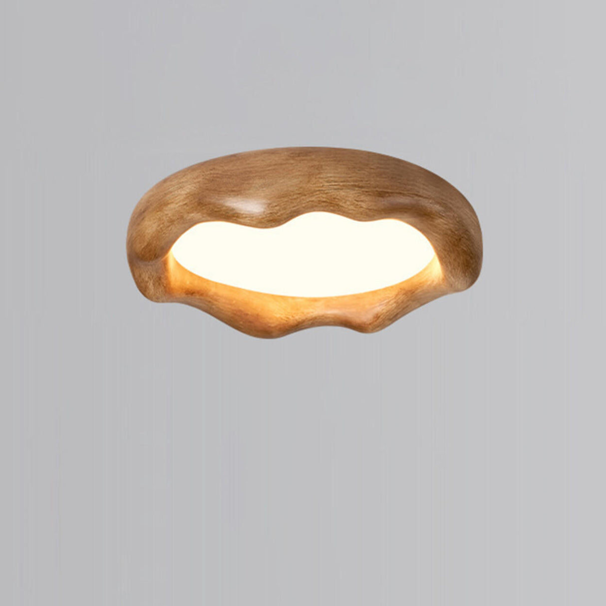 Bedroom Milk Coffee Wave Round Flush-Mount Ceiling Lamp Image - 14