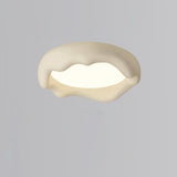 Bedroom Milk Coffee Wave Round Flush-Mount Ceiling Lamp Image - 19